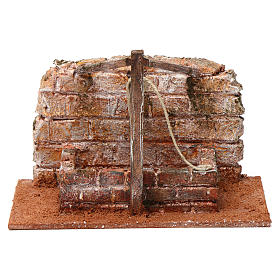 Pozzo con filo e travi in legno per presepe 12 cm 15X20X10  cm stile palestinese