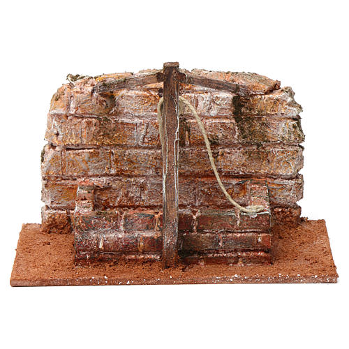 Well with String and Beams in wood Palestinian style for 12 cm Nativity 15X20X10 cm 1