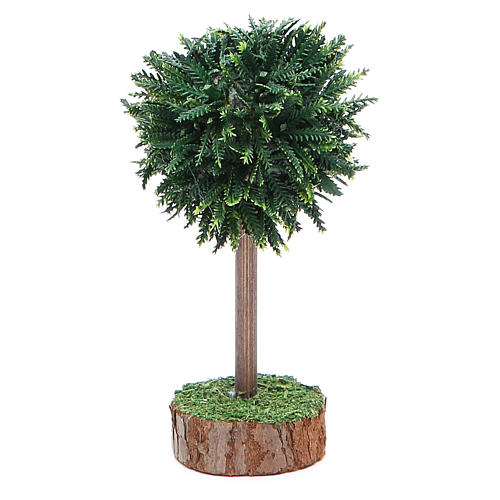 Green tree for nativity scene in PVC and wood 1