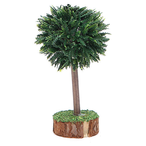Green tree for nativity scene in PVC and wood 2