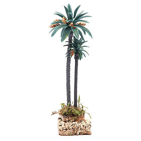Palmeira dupla altura real 20 cm em pvc