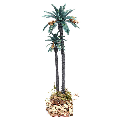 Palmeira dupla altura real 20 cm em pvc 1