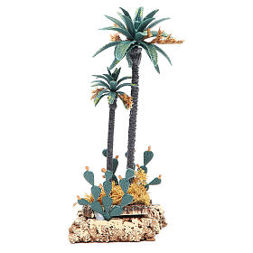 Palm tree and cactus for nativity scene in PVC, 20cm