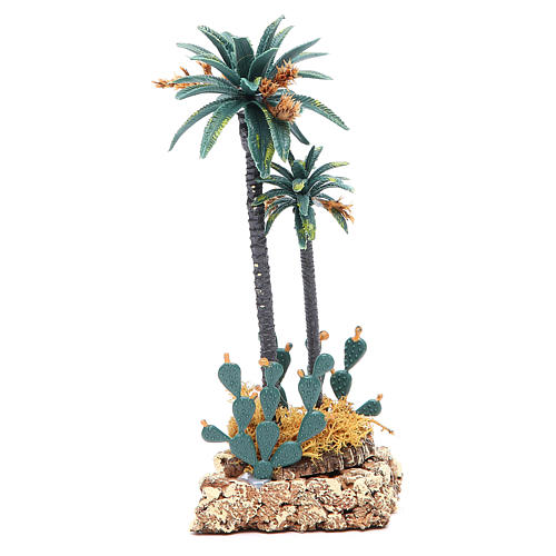Palm tree and cactus for nativity scene in PVC, 20cm 2