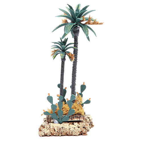 Palm tree and cactus for nativity scene in PVC, 20cm 1
