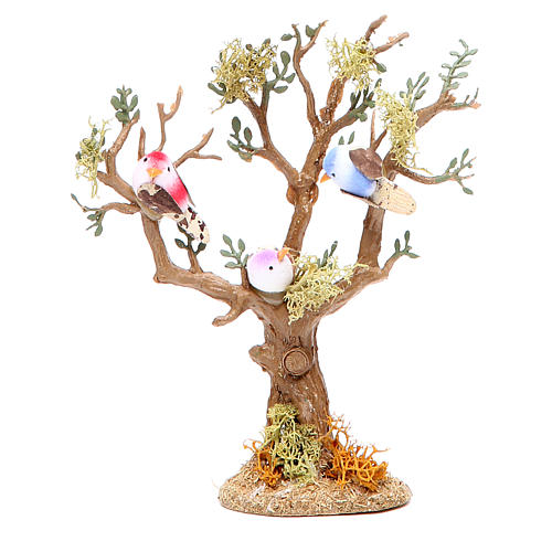 Tree with birds for nativity scene, assorted models 1