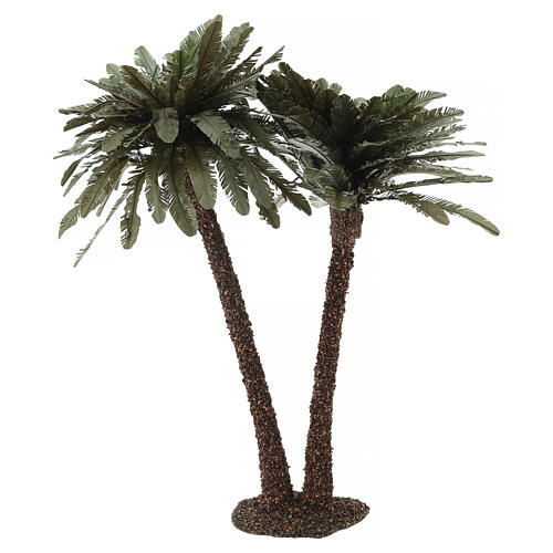 Palmeira dupla para presépio h real 40 cm cortiça 9