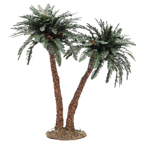 Palmier double en résine et liège h réelle 25 cm 1