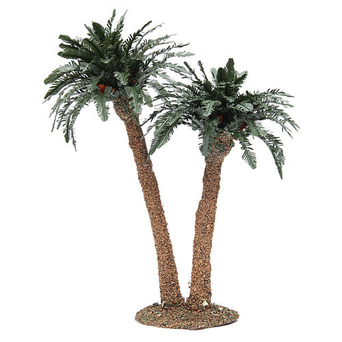 Palmera doble h. real 32 cm estructura de resina 2