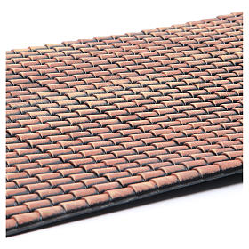 Telhado presépio painel telhas vermelhas matizadas 70x50 cm