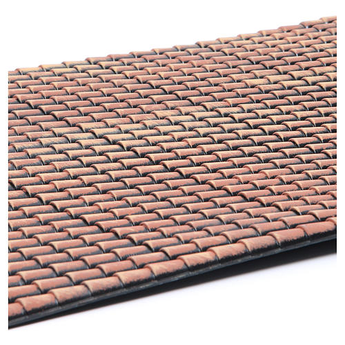 Telhado presépio painel telhas vermelhas matizadas 70x50 cm 2