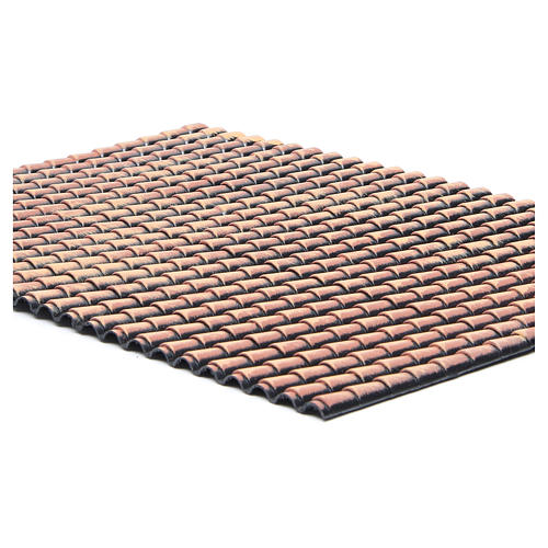 Telhado presépio plástico painel telhas vermelhas matizadas 50x35 cm 2
