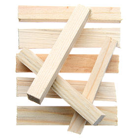 Planches en bois miniature crèche 8x1x1,5 cm set 8 pcs