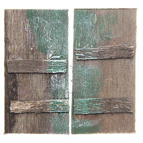 Tür aus Holz 8.5x4.5cm 2St. für Krippe