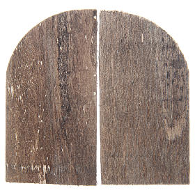 Porta in legno cm 8,5x4,5 ad arco set 2 pz