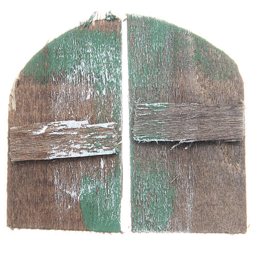 Janela em madeira 5,5x3 cm em arco 2 peças 1