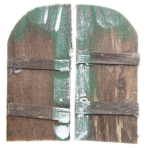 Wooden door for DIY nativities, arch shaped 11.5x5.5, set of 2 1