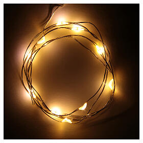 LED Christmas lights, 10 drop shaped, multicoloured and battery powered