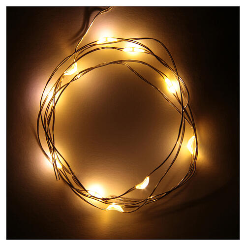 Luces de Navidad 10 LED tipo gota multicolor con baterías y cable a vista 1