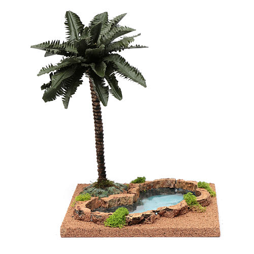 Palmier crèche avec lac 35x18x18 cm 1