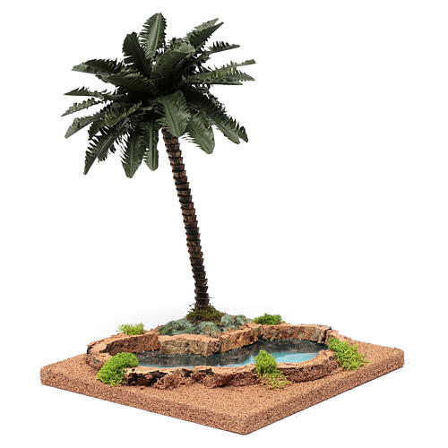 Palmier crèche avec lac 35x18x18 cm 2