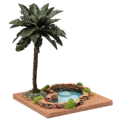 Palm tree for DIY nativities with pond 35x18x18cm 3
