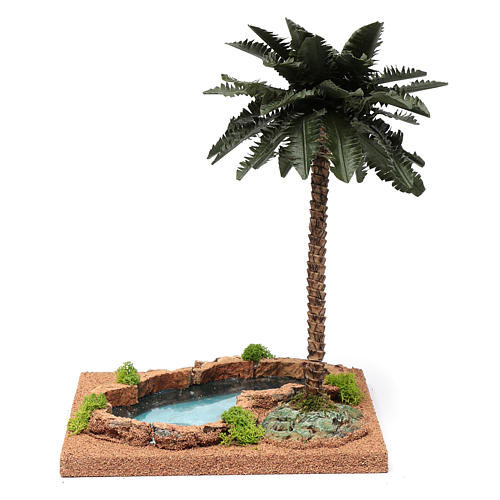 Palm tree for DIY nativities with pond 35x18x18cm 4