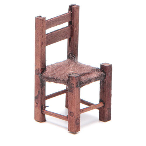 Chaise bois 5x2,5x2,5 cm crèche napolitaine 1