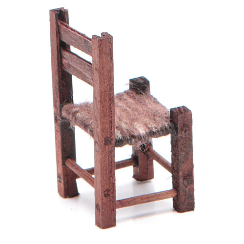 Neapolitan Nativity accessory: wooden chair measuring 5X2.5X2.5cm 2