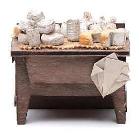 Mesa con quesos belén napolitano 7x8,5x6 cm
