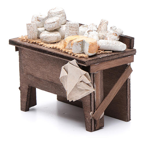 Neapolitan Nativity accessory: cheese table measuring 7x8.5x6cm 2