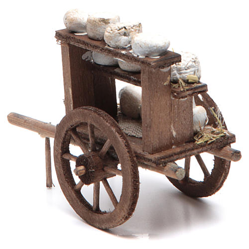 Wózek z serami szopka neapolitańska 7x10x4 cm 2