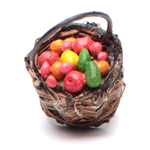 Neapolitan Nativity accessory: fruit basket with handle 4x31x6cm 2
