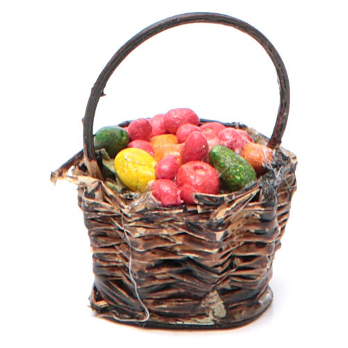 Neapolitan Nativity accessory: fruit basket with handle 4x31x6cm 3