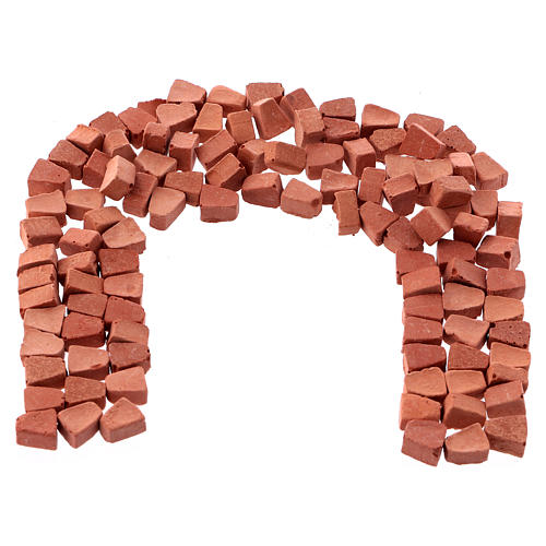 Arched bricks in resin terracotta colour 5x5 mm 100 pieces 1