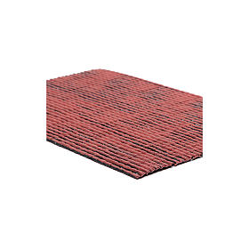 Home accessories miniatures: Plastic panel for roof with red shingles 50x30 cm