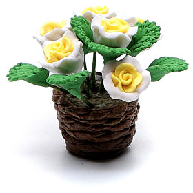 Vase avec fleurs accessoire pour crèche
