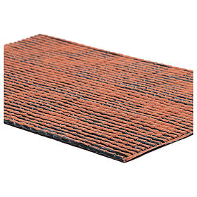 Pannello in plastica per tetto con tegole di colore terracotta dim. 50x30