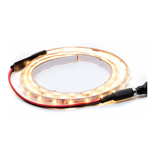 Warm white led strip 1 m 30 led with connector 1
