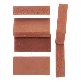 Briques carrées en résine couleur terre cuite set 10 pcs