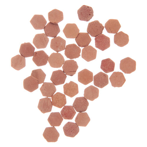 Ladrilhos hexagonais em miniatura resina cor terracota 100 unidades 2