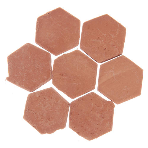 Resin hexagonal terracotta colour tiles 20 pieces 2