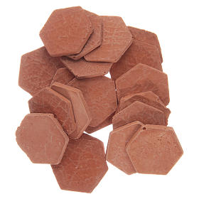 Carrelages en résine couleur terre cuite forme hexagonale 20 pcs