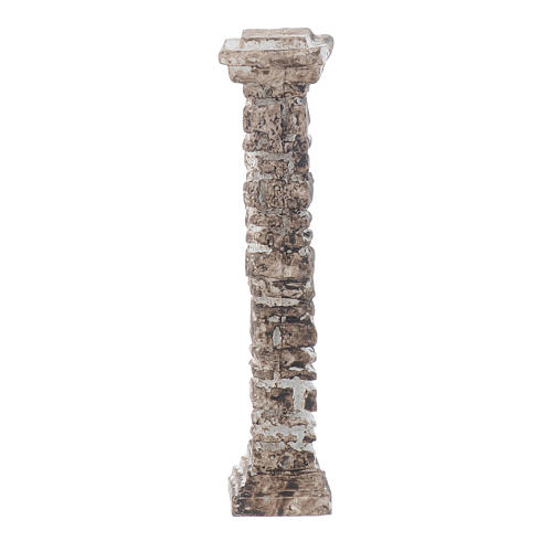 Columna con piedras antiguas de resina 10x5x5 cm 1