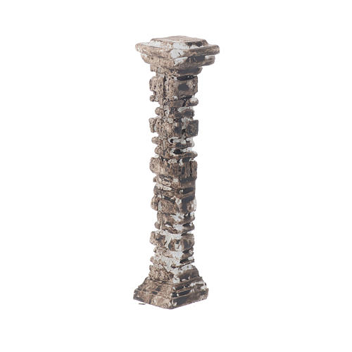 Columna con piedras antiguas de resina 10x5x5 cm 2
