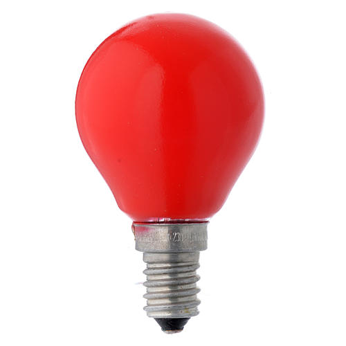 Lámpara esfera E14 25W roja 1