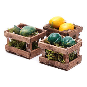 Boxes with melons and watermelons set of 3 pieces