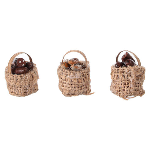 Cesti pane e salumi 3 pz. Presepe 10-12 cm 1