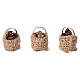 Cesti pane e salumi 3 pz. Presepe 10-12 cm s1