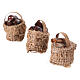 Cesti pane e salumi 3 pz. Presepe 10-12 cm s2